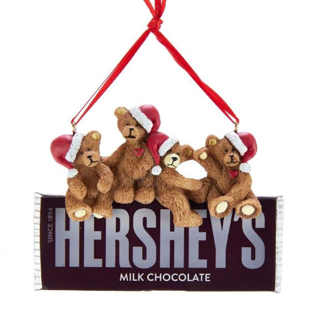 Kurt S. Adler hershey's bears on hershey chocolate bar ornament