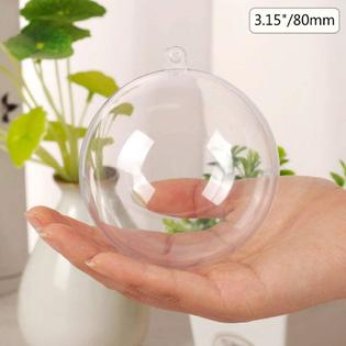 LYLYFAN clear plastic fillable ornament ball 3.15''/80mm for