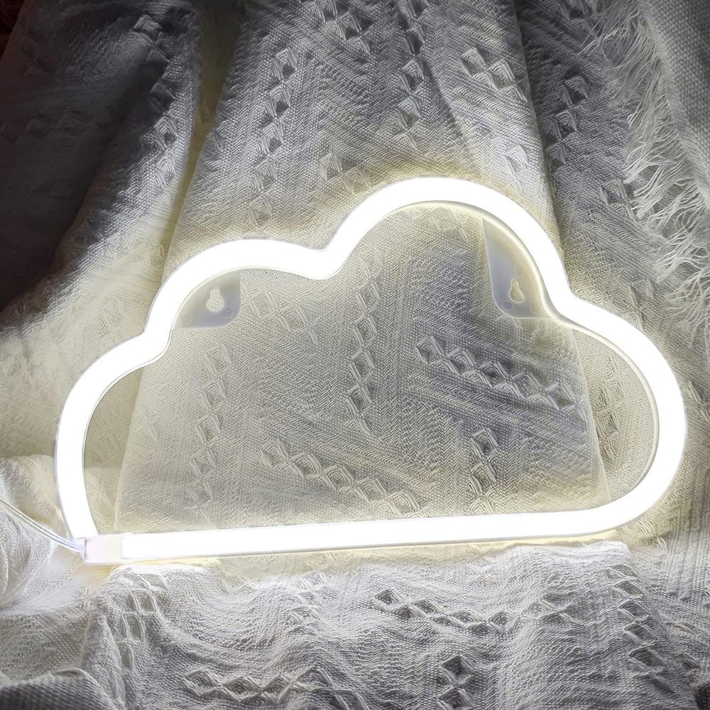 bernicekelly cloud neon signs, led light for wall decor, battery or usb powered sign shaped decoration lights bedroom aesthetic teen girl 