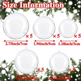 Haawooky 25 sets clear fillable ornaments ball in 5 different size