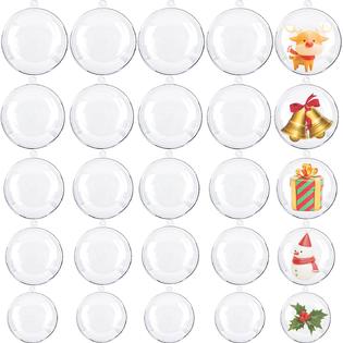 Haawooky 25 sets clear fillable ornaments ball in 5 different size,diy  plastic acrylic fillable ball for party decor