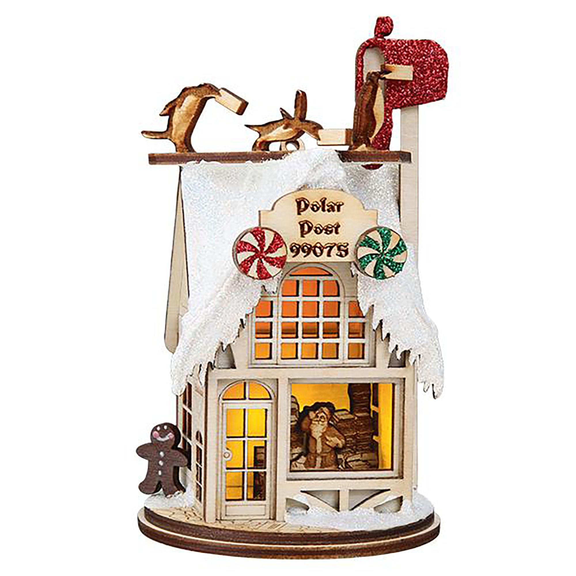 Old World Christmas ginger cottages polar post office ornaments for christmas tree