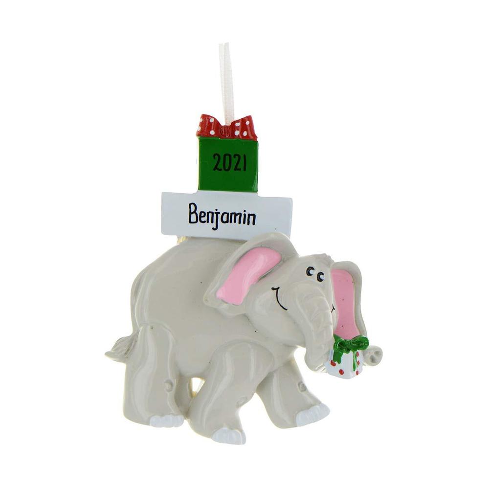 Ornaments by Elves personalized gift boxes elephant christmas ornaments 2023 - customized cute elephant decorations ornaments with gift box on t