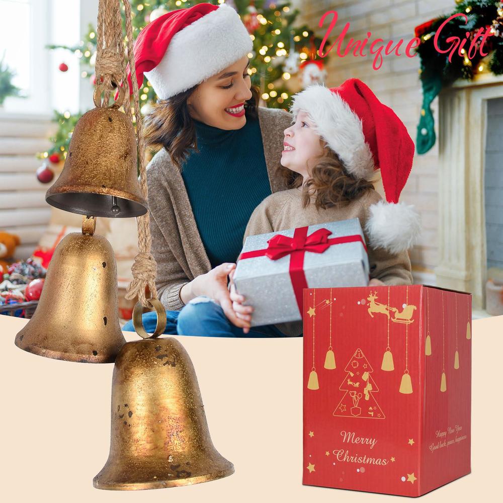 styleonme decorative bells, christmas decor bells, metal indoor and outdoor blessing bells, 4-piece set of harmonious bells, 