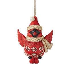 enesco jim shore heartwood creek nordic noel cardinal hanging ornament, 4.33 inch, multicolor for christmas