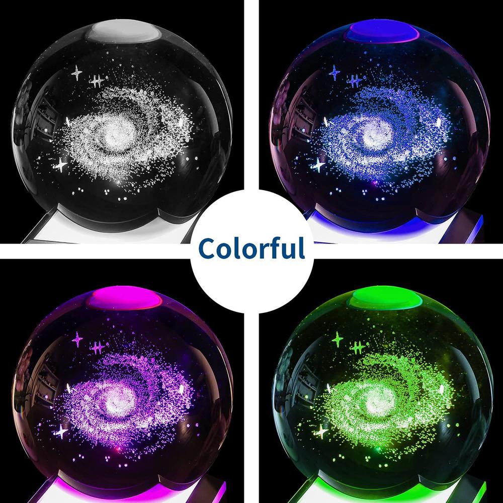 yanzxu 3d solar system crystal ball with led colorful lighting touch base,god bless the world,easter religious gifts for girl
