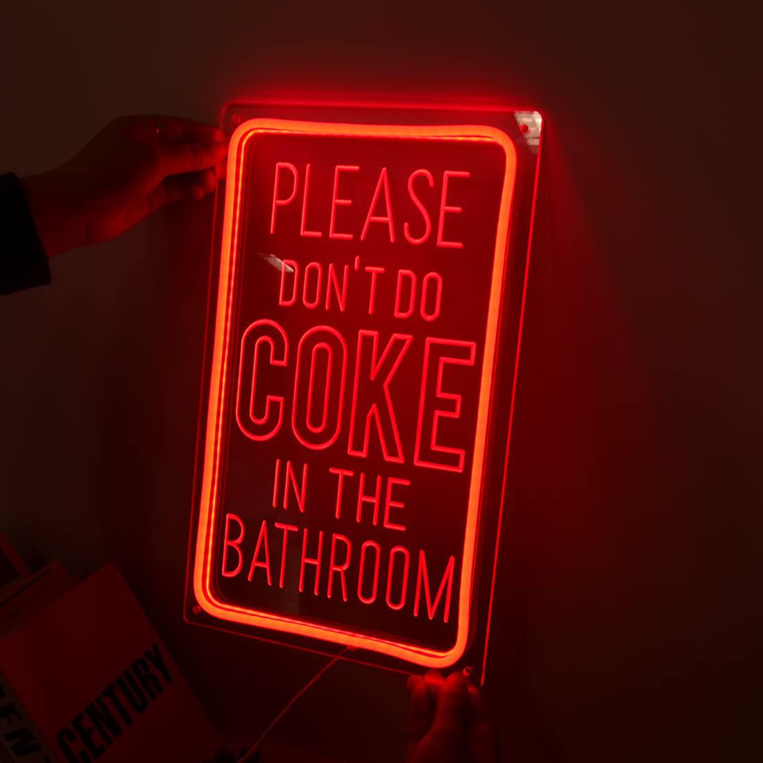 britrio please dont do coke in the bathroomled neon sign bedroom bathroom dorm living game room bar store wall art decor sign