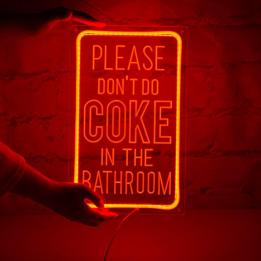 britrio please dont do coke in the bathroomled neon sign bedroom bathroom dorm living game room bar store wall art decor sign