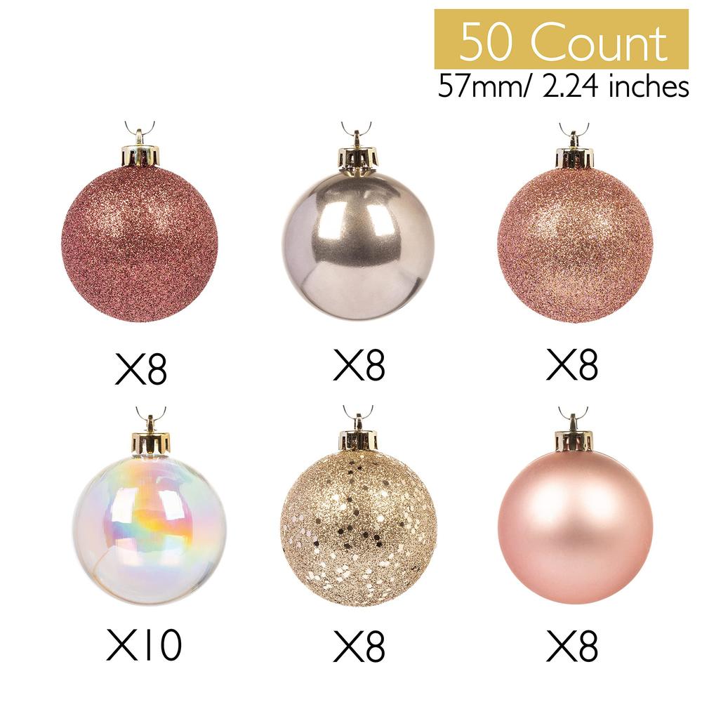 every day is christmas 50ct 57mm/2.24" christmas ornaments, shatterproof christmas tree ornaments set, christmas balls decora
