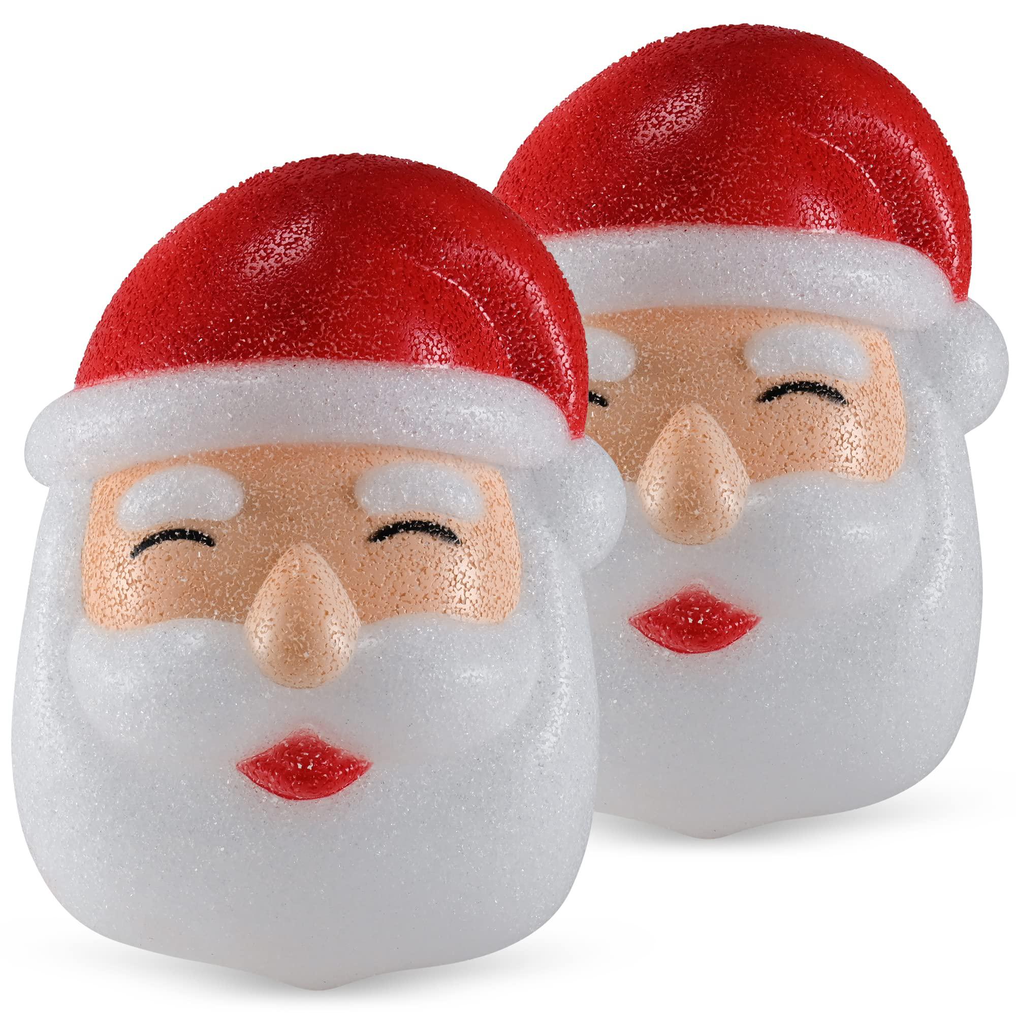 ornativity santa porch light cover - santa claus head outdoor front porch lamp holiday decoration covers - set of 2