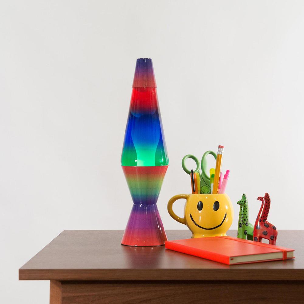 lamp lava the original colormax lamp with rainbow decal base, 14.5"