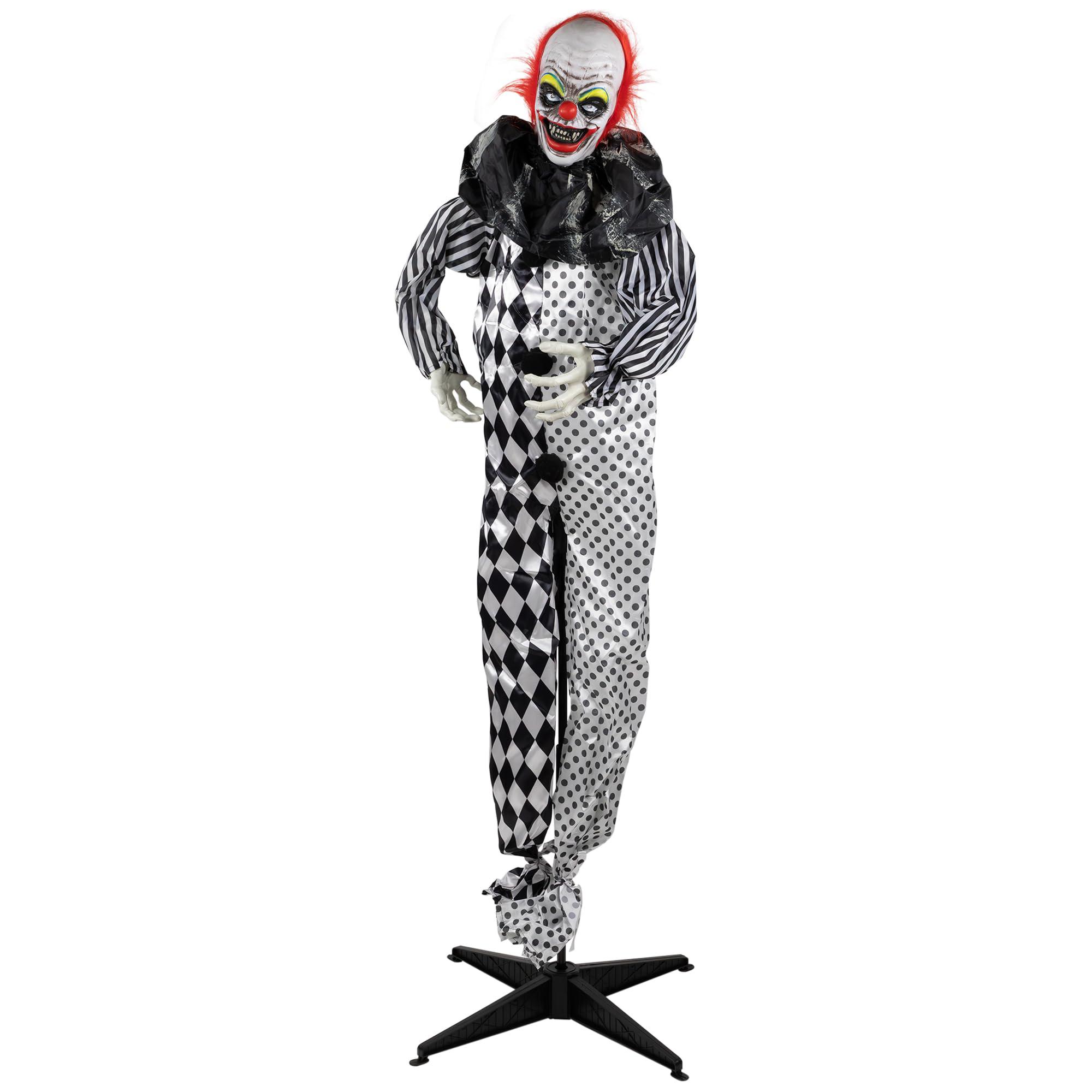 northlight spooky town 5.5' animated standing clown with glowing eyes halloween decoration