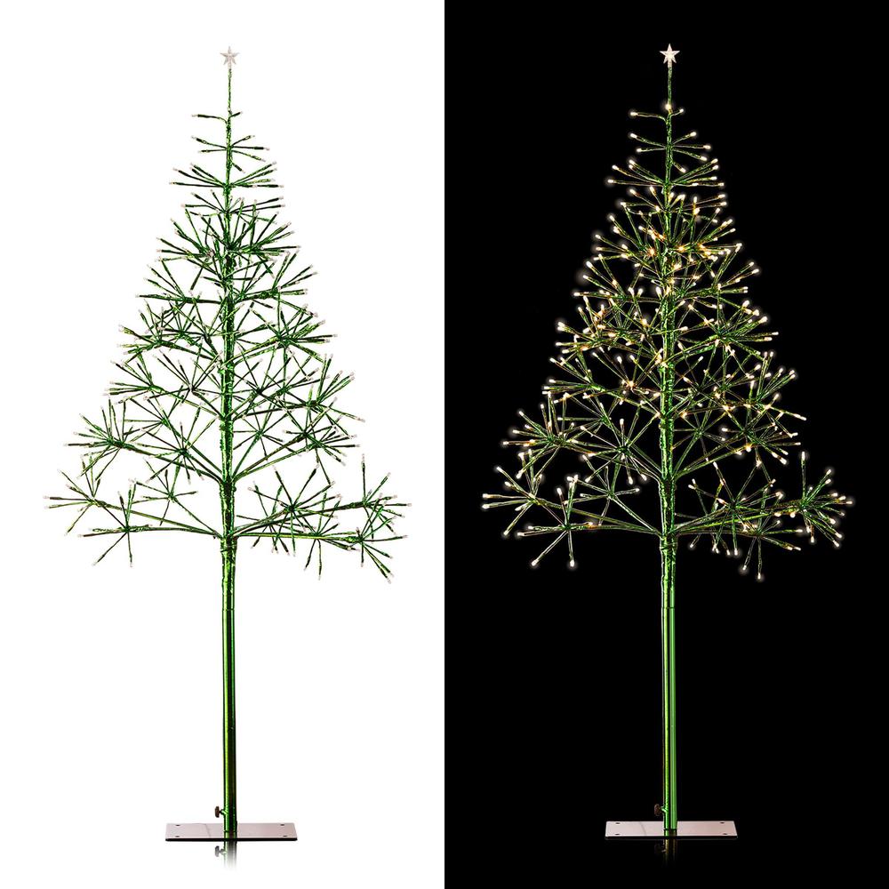 alpine corporation 53" h indoor/outdoor artificial christmas tree with led lights, green