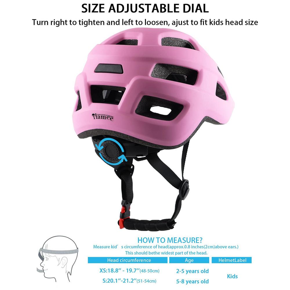 tlamee kids bike helmet for ages 1-8 years, adjustable toddler boys and girls helmets, lightweight child infant bicycle cycling scoo