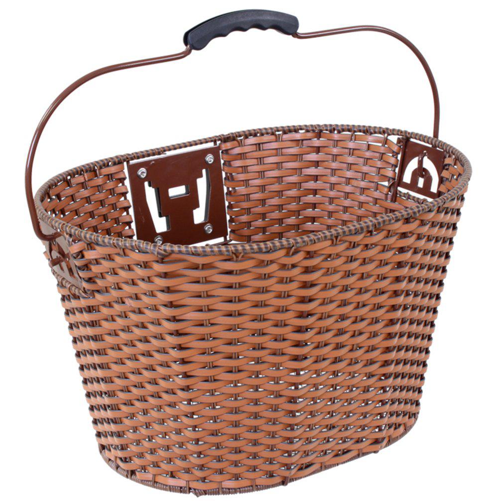 sunlite deluxe rattan quick release basket, 13.5 x 10.25 x 10.25, brown