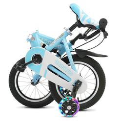 paname 14 inch folding kids bike with flashing and removable training wheels for boys girls beginners aged 3-7 yrs, freestyle