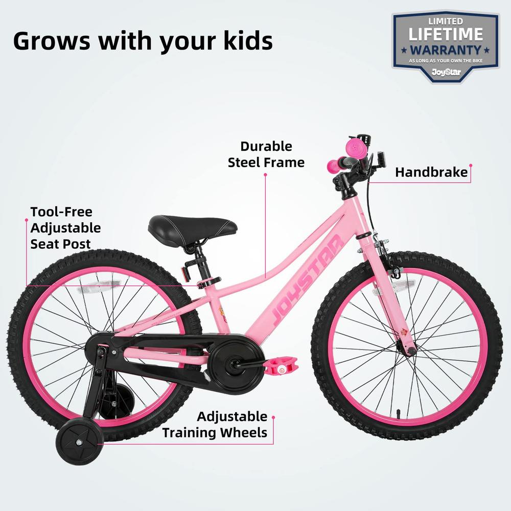 joystar 20 inch girls bike with training wheels for 7-12 years old children 20" kids bikes kids mountain bicycle for early ri