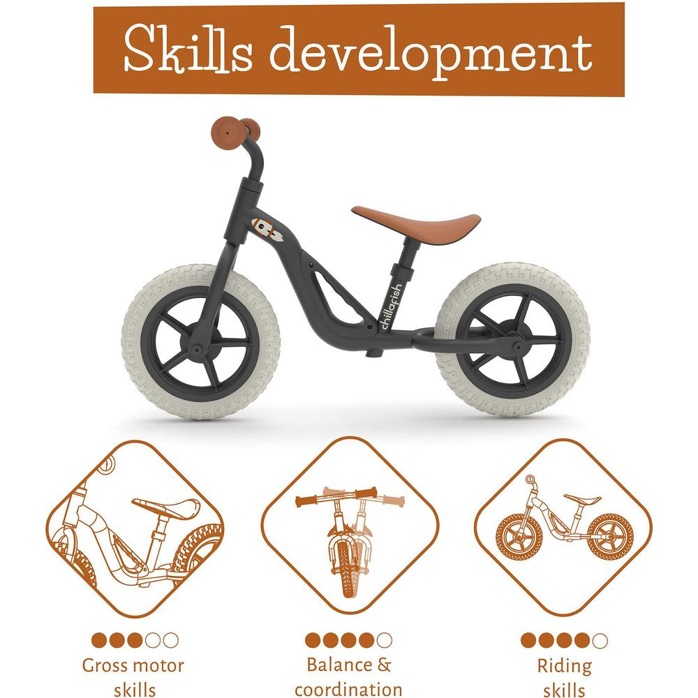chillafish charlie lightweight toddler balance bike, balance trainer for children 18-48 months, learn to ride with 10-inch no