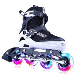 papaison adjustable inline skates for kids and adults with full light up wheels, outdoor roller blades for girls and boys, me