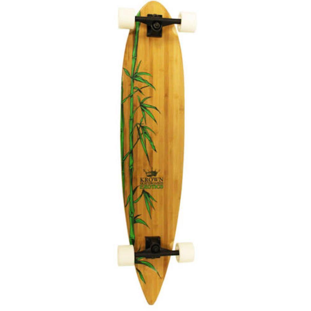 krown exotic bamboo longboard pintail skateboard 9 x 43 pin tail