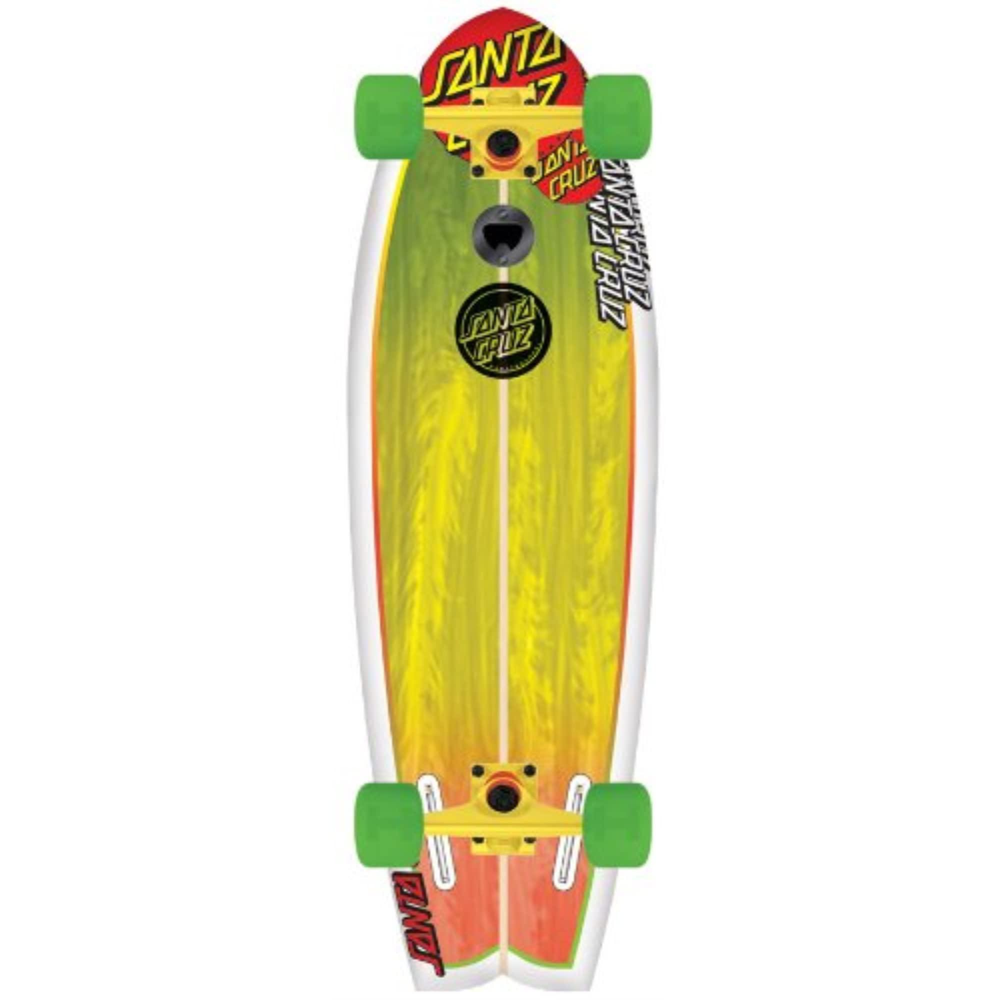 santa cruz skate land shark rasta sk8 complete skate boards, 8.8 x 27.7-inch
