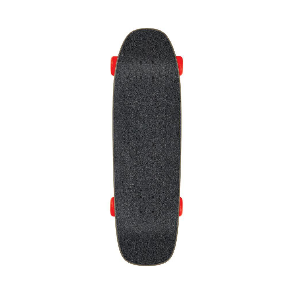 santa cruz amoeba street cruzer complete skateboard, black/white/red, 29.4"x8.4"