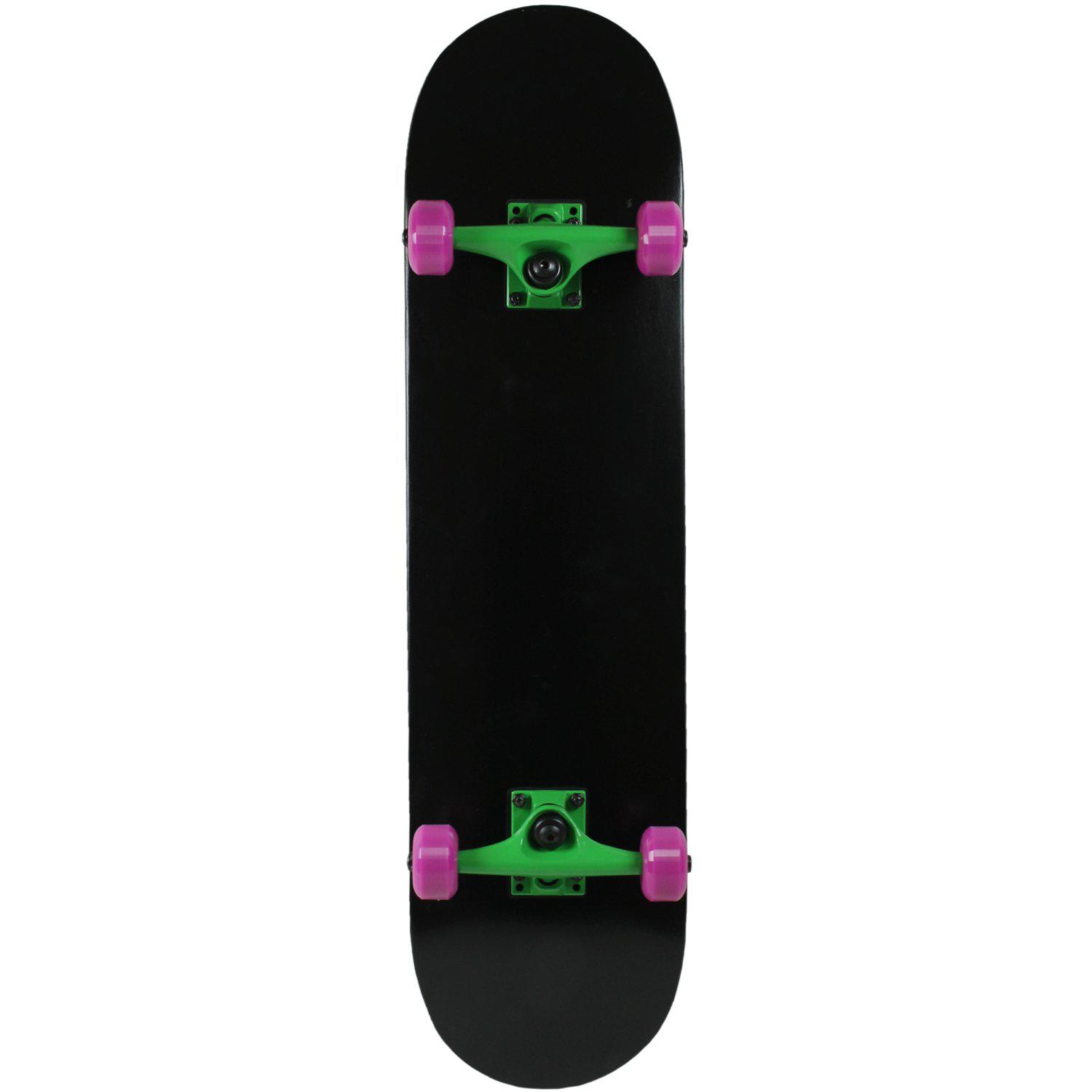 krown complete skateboard rookie series black/green/purple 7.75" wide