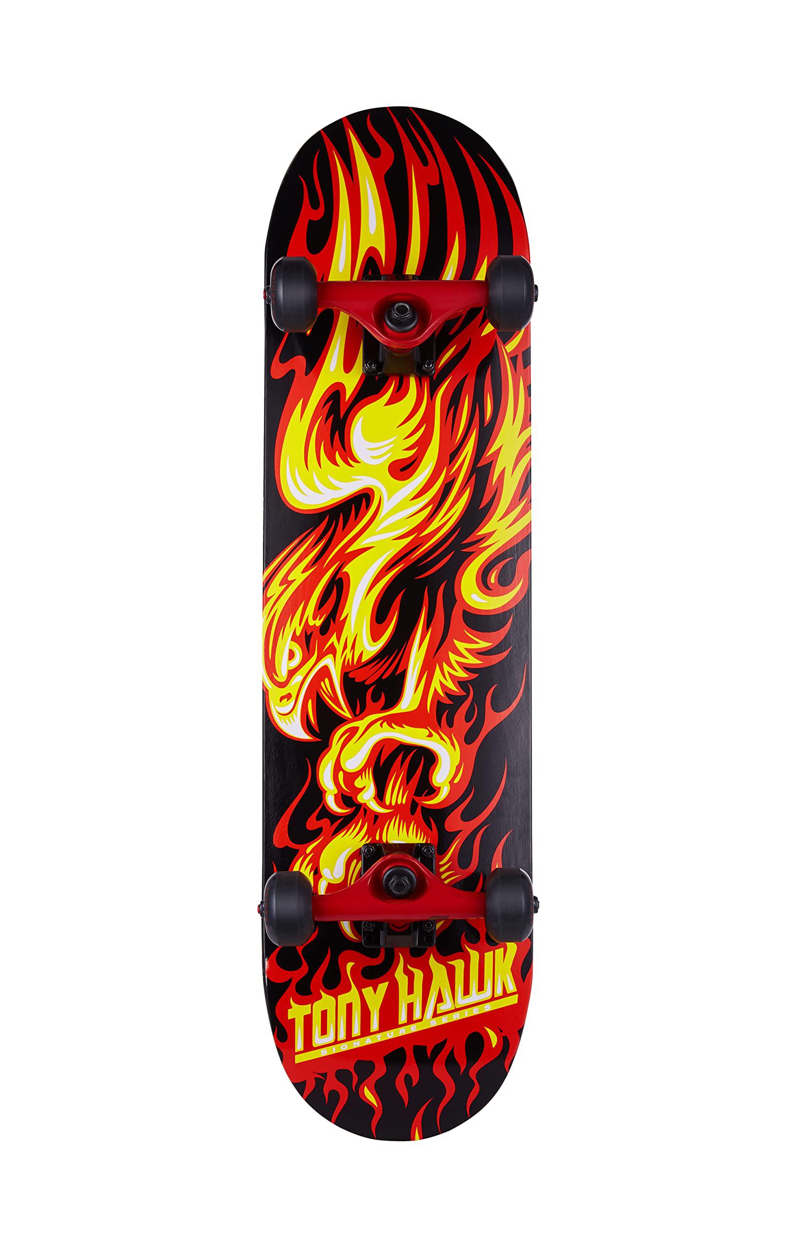Voyager tony hawk 31 inch skateboard, tony hawk signature series 4, 9-ply maple deck skateboard for cruising, carving, tricks and dow
