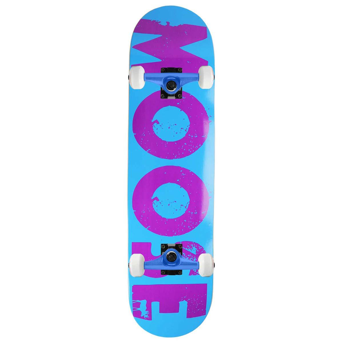 moose skateboard complete canadian maple bold logo blue 7.875"