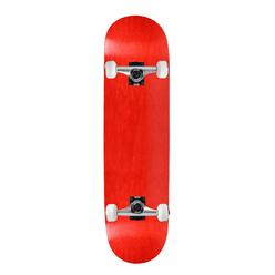 moose complete skateboard stained red 7.5" silver/white assembled
