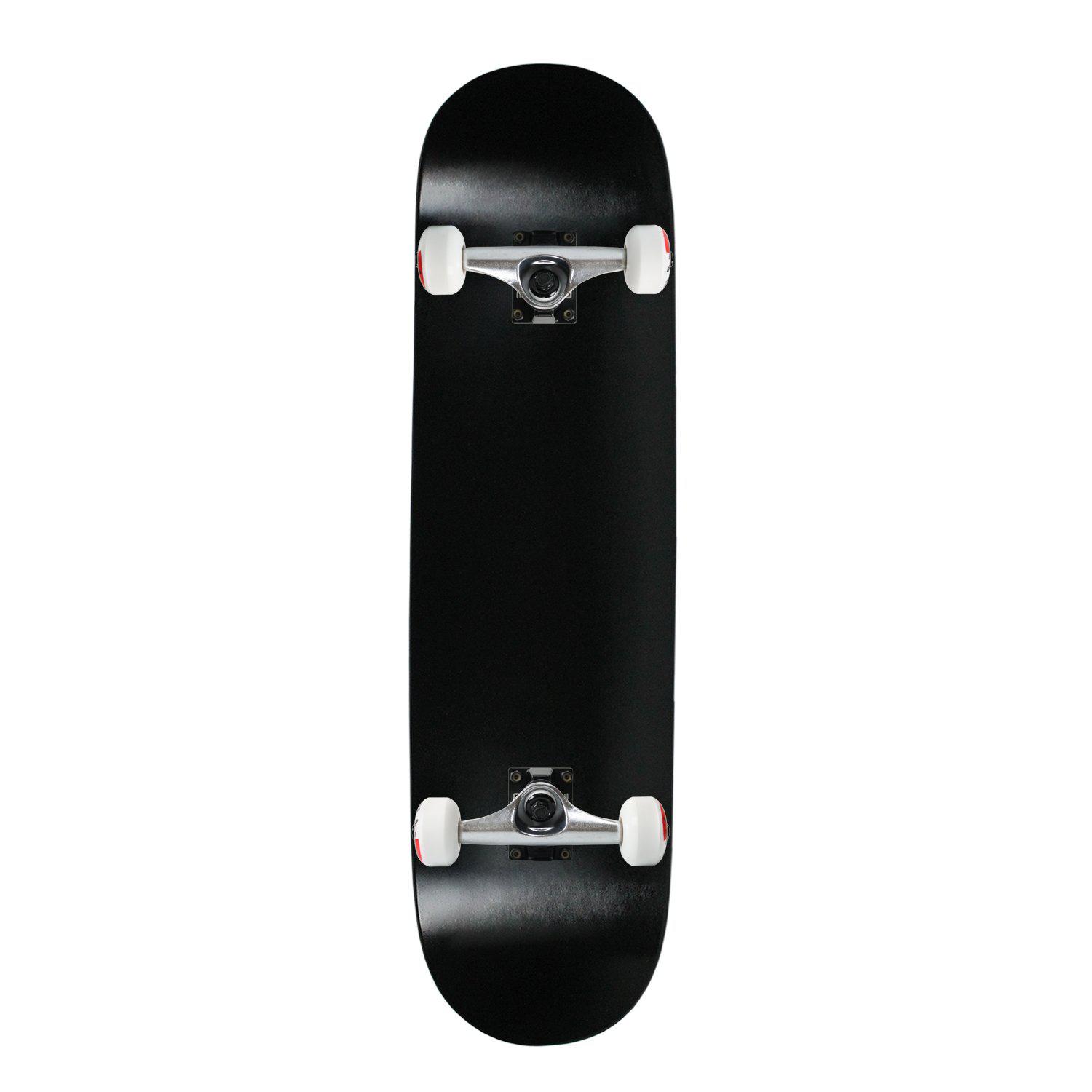 moose complete skateboard dipped black 7.5" silver/white assembled