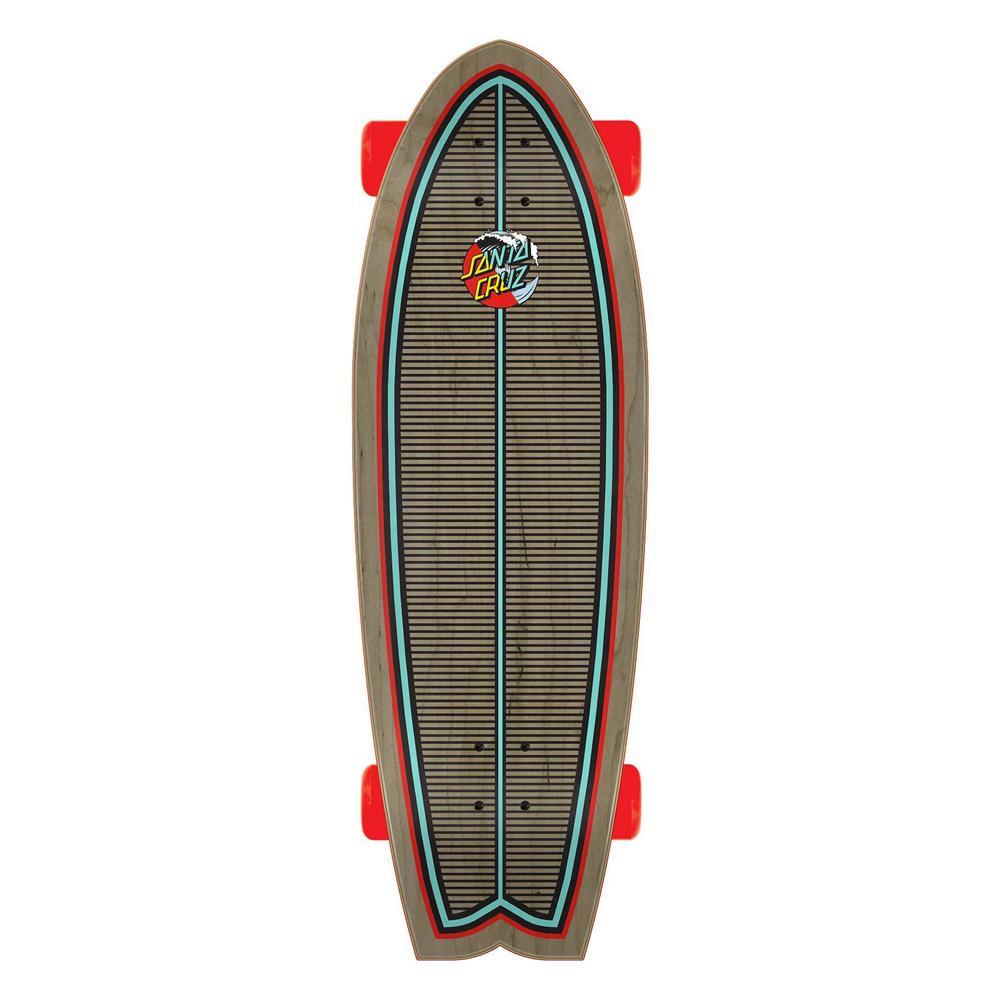 santa cruz skateboards santa cruz cruiser skateboard classic wave splice shark 8.8inch x 27.7inch