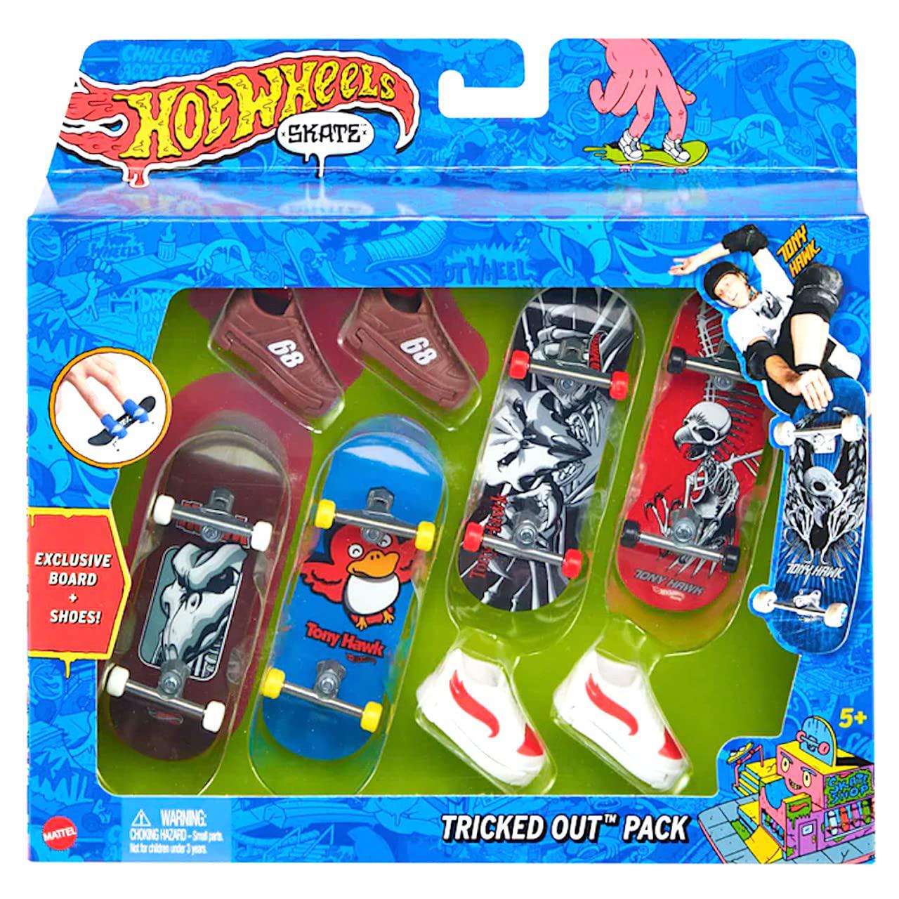 hot wheels skate - tricked out pack - exclusive board and shoes (hgt85)