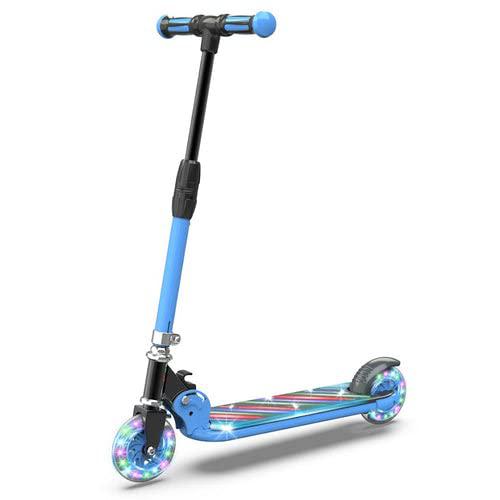 hoverstar kick scooter for kids, led light up wheels and pedal, 3 adjustable height(27, 29, 31inch) suitable for children of 