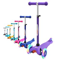 ChromeWheels Scooter for Kids, Deluxe 3 Wheel Scooter for Toddlers 4 Adjustable Height Glider with Kick Scooters, Lean to Steer 
