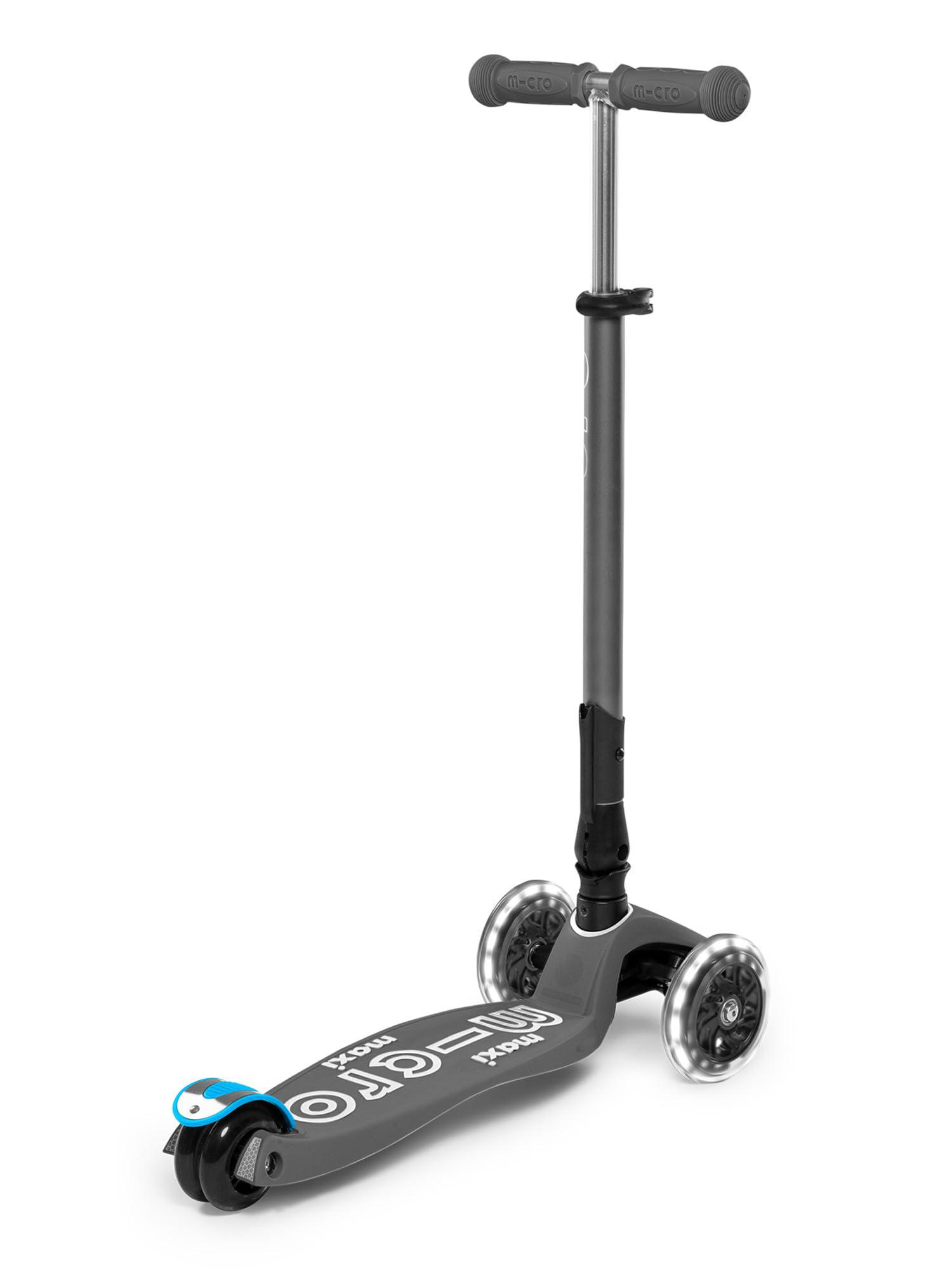 micro kickboard - maxi deluxe foldable led - three wheeled, lean-to-steer, fold-to-carry swiss-designed micro scooter for kid