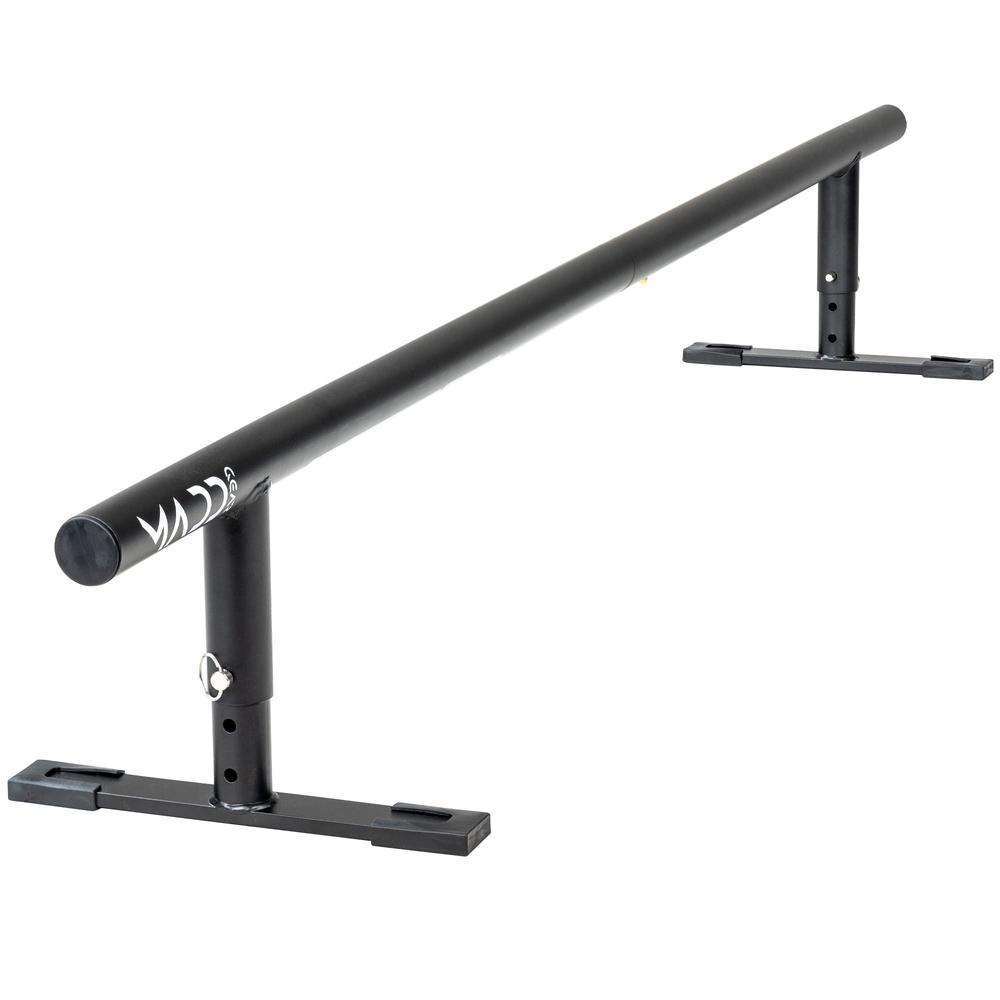 madd gear 55" long flat bar skate rail - heavy duty durable round skateboard pro scooter or inline skate - adjustable height 
