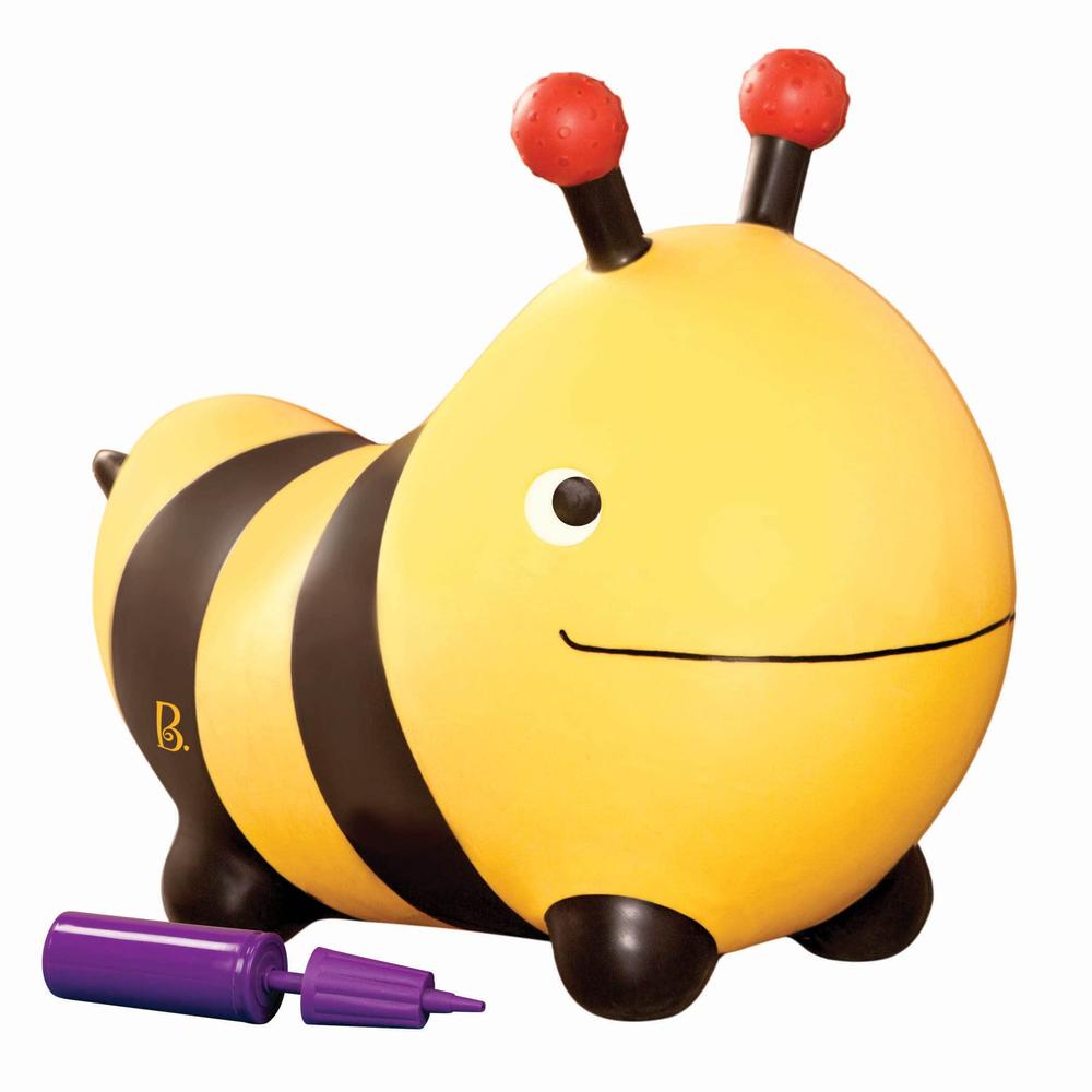 B.toys b. - ride-on bee bouncer - bouncy animal toy - inflatable hopper for toddlers - hopping & bouncing - air pump included - boun