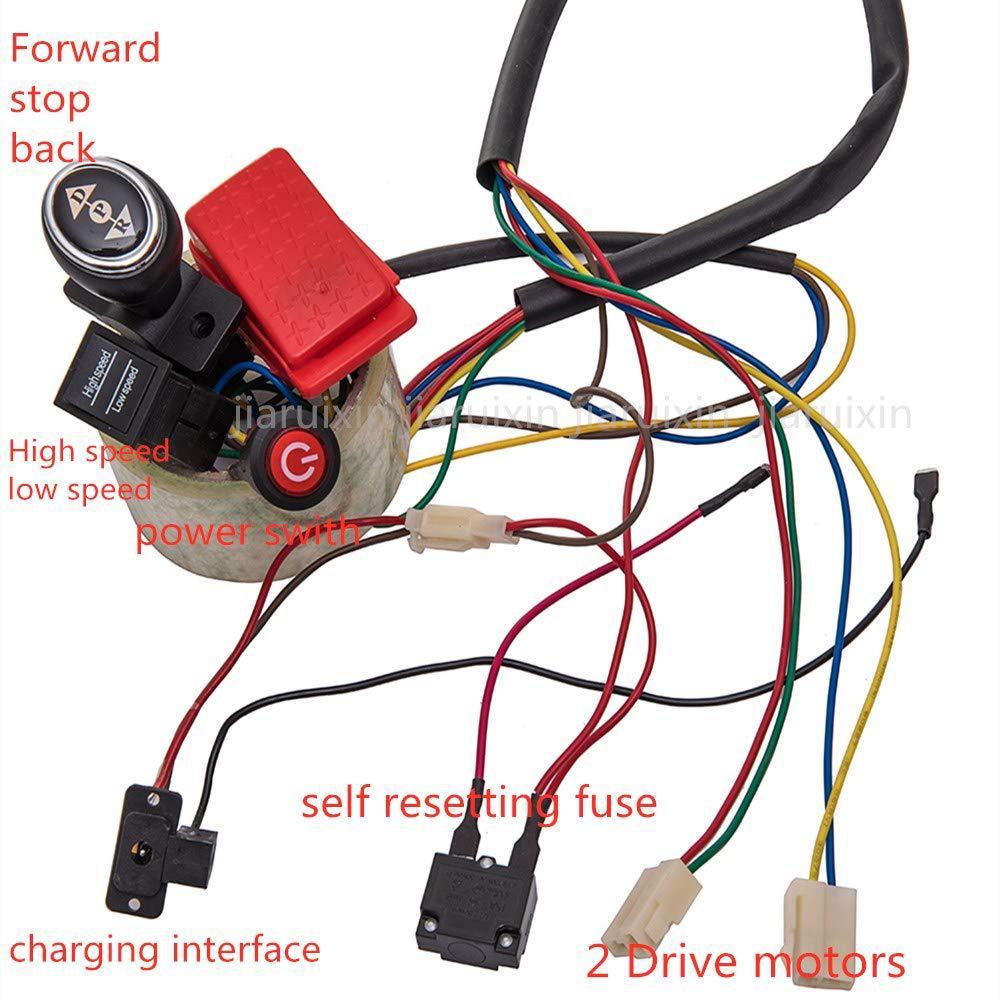 weelye 24 volt children electric car diy modified wires and switch kit,with remote control, self-made 24v baby electric ride on car 