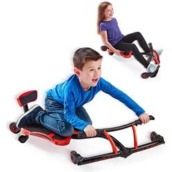ybike leap self propelled ride on drifting racer riding toy for boys and girls ages 4 - 9 - red