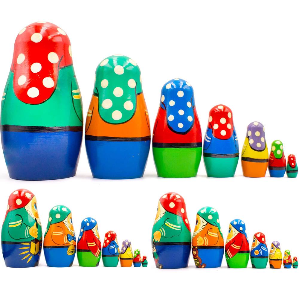 aevvv russian nesting dolls set of 7 pcs - russian dolls with seven gnomes figurines from tale snow white and the seven dwarf