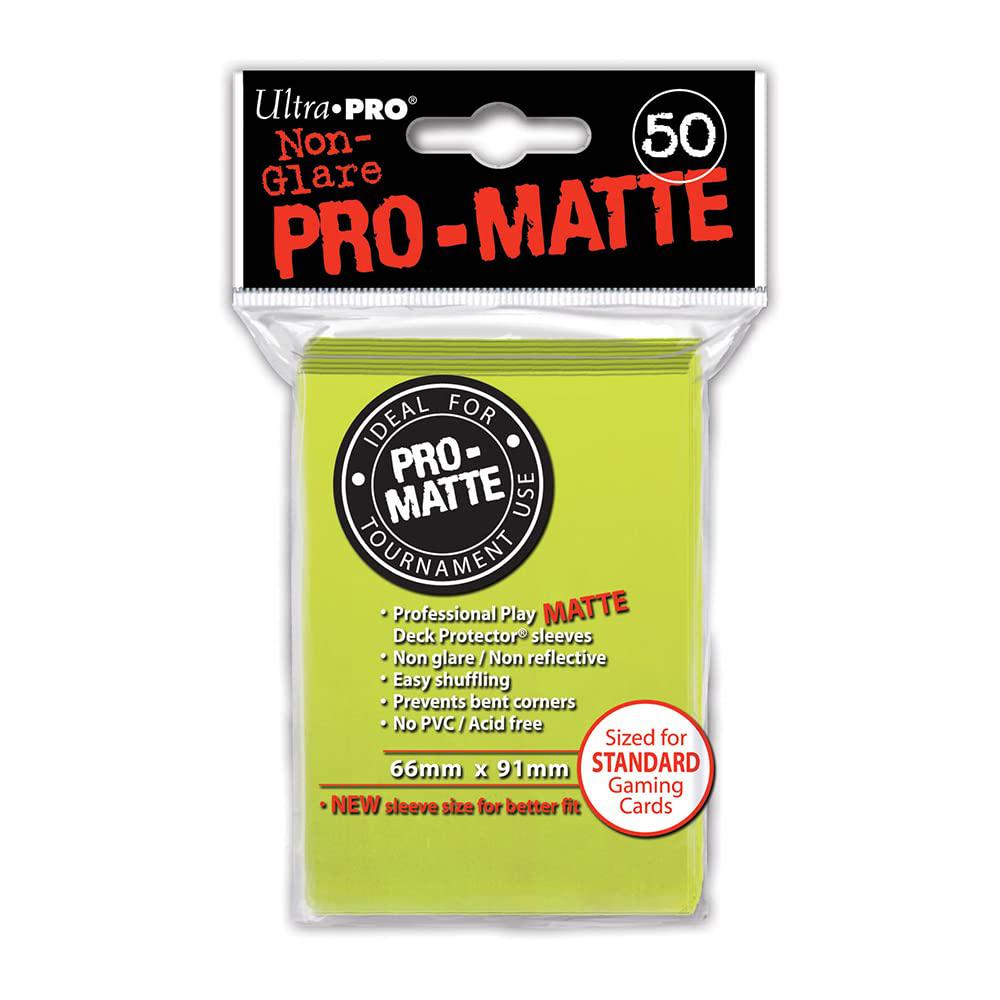 ultra pro pro-matte deck protector sleeves for magic, pokemon and dragon ball super - bright yellow (50 ct.)