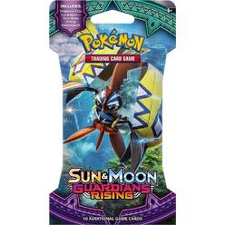 pokemon tcg: sun & moon guardians rising, a blistered booster pack containing 10 cards per pack with over 140 new cards to co