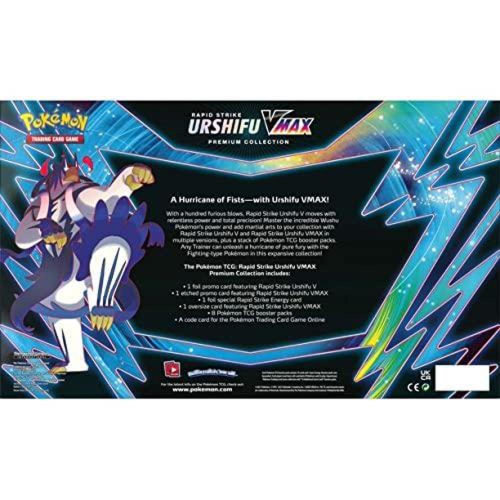pokemon rapid strike urshifu vmax premium collection box - 8 packs, promos