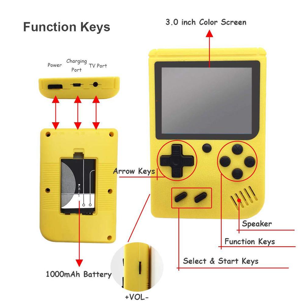 Come-buy handheld game console with 400 classical fc games console 3.0-inch colour screen,gift christmas birthday presents for kids, a
