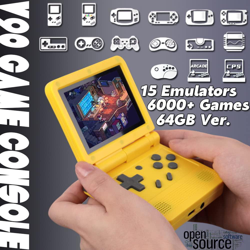 credevzone v90 handheld game console 3 inch retro clamshell games consoles built-in rechargeable battery portable style flip 