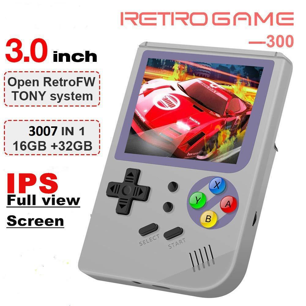 BAORUITENG rg300 handheld game console upgraded opening linux tony system , retro game console with 64g tf card 5000 classic games 3 inc