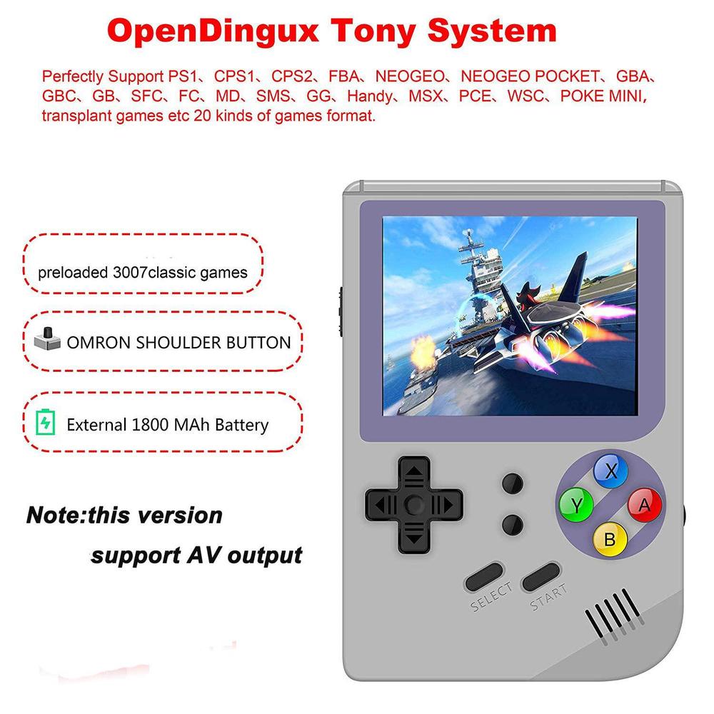 BAORUITENG rg300 handheld game console upgraded opening linux tony system , retro game console with 64g tf card 5000 classic games 3 inc