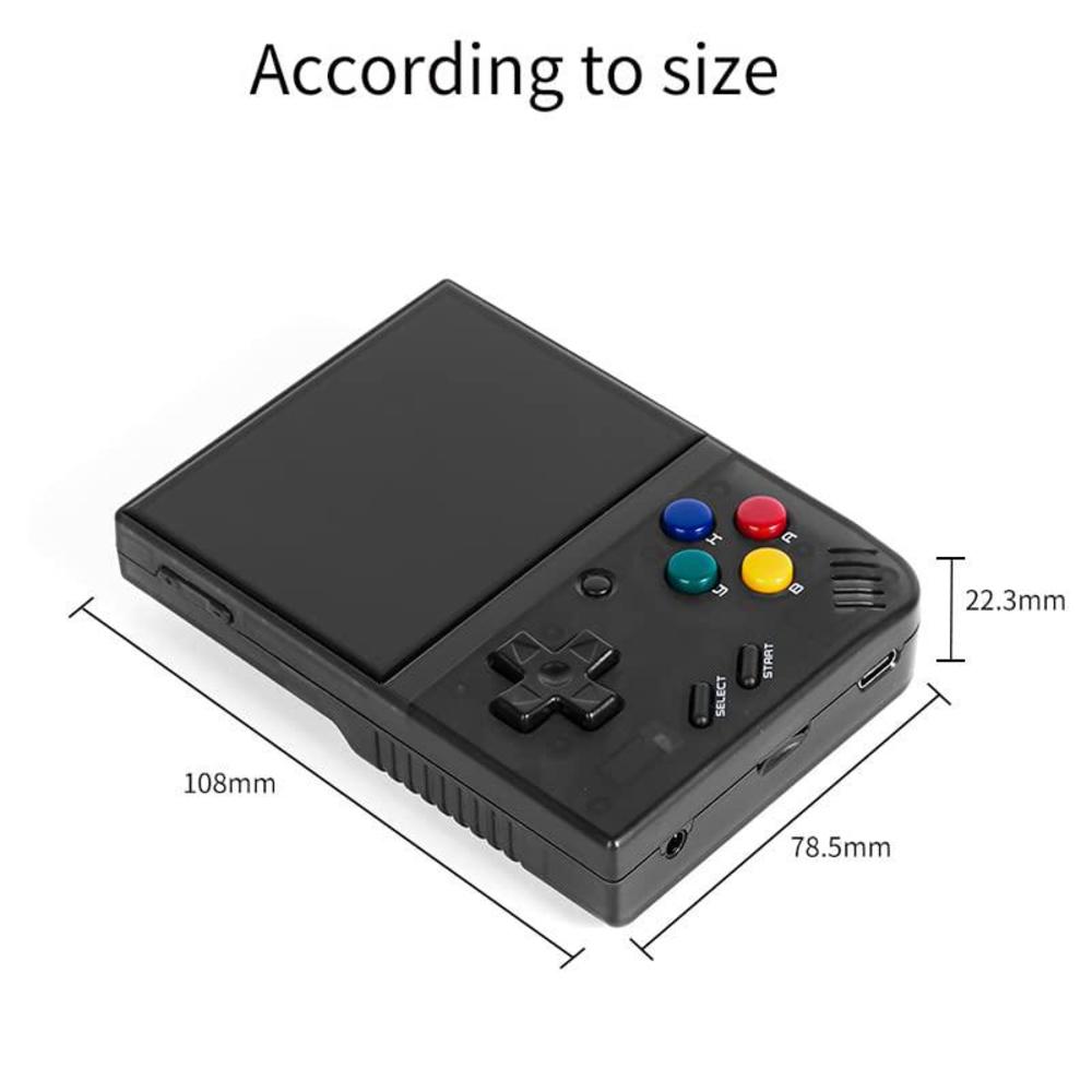Cawevon miyoo mini plus handheld game console with storage case, 3.5 inch ips 640x480 screen retro video game console with 128g tf ca