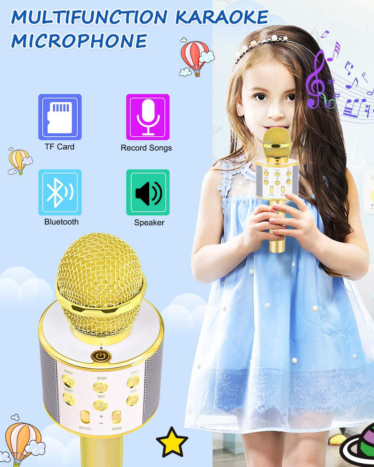 dodosky gifts for 4 5 6 7 8 9 10 11 12 year old girls, handheld karaoke microphone for kids fun toys for 4-13 year old girls 